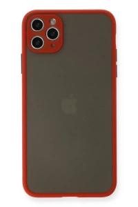 Apple iPhone 11 Pro Max Kılıf Montreal Silikon Kapak - Kırmızı