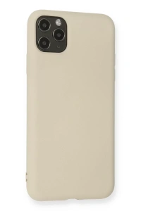 Apple iPhone 11 Pro Max Kılıf Nano içi Kadife Silikon - Bej