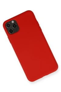 Apple iPhone 11 Pro Max Kılıf Nano içi Kadife Silikon - Kırmızı