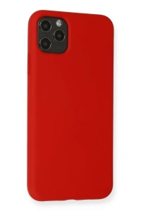 Apple iPhone 11 Pro Max Kılıf Nano içi Kadife Silikon - Kırmızı