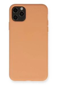 Apple iPhone 11 Pro Max Kılıf Nano içi Kadife Silikon - Mat Turuncu