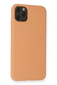 Apple iPhone 11 Pro Max Kılıf Nano içi Kadife Silikon - Mat Turuncu