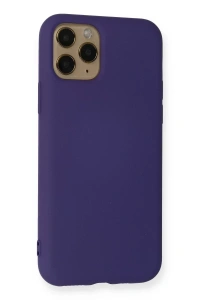 Apple iPhone 11 Pro Max Kılıf Nano içi Kadife Silikon - Mor