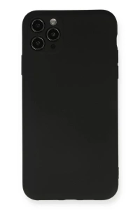 Apple iPhone 11 Pro Max Kılıf Nano içi Kadife Silikon - Siyah