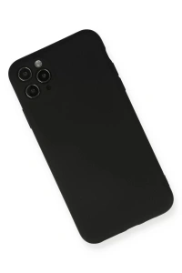 Apple iPhone 11 Pro Max Kılıf Nano içi Kadife Silikon - Siyah