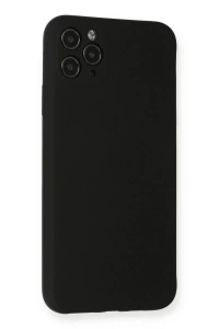 Apple iPhone 11 Pro Max Kılıf Nano içi Kadife Silikon - Siyah