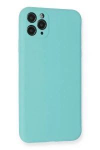 Apple iPhone 11 Pro Max Kılıf Nano içi Kadife Silikon - Turkuaz