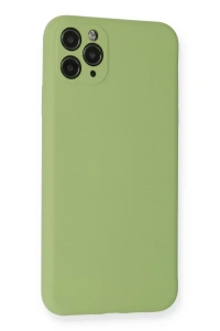 Apple iPhone 11 Pro Max Kılıf Nano içi Kadife Silikon- Yeşil