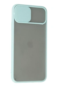 Apple iPhone 11 Pro Max Kılıf Palm Buzlu Kamera Sürgülü Silikon - Turkuaz