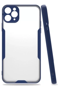 Apple iPhone 11 Pro Max Kılıf Platin Silikon - Lacivert