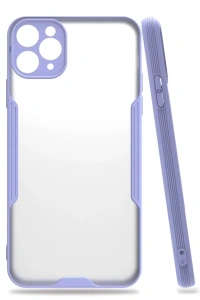 Apple iPhone 11 Pro Max Kılıf Platin Silikon - Lila