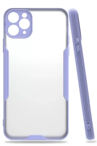 Apple iPhone 11 Pro Max Kılıf Platin Silikon - Lila