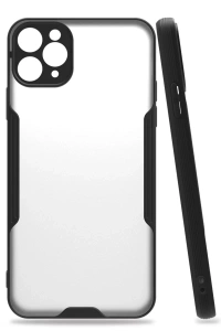Apple iPhone 11 Pro Max Kılıf Platin Silikon - Siyah