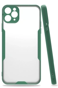Apple iPhone 11 Pro Max Kılıf Platin Silikon - Yeşil