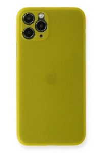 Apple iPhone 11 Pro Max Kılıf PP Ultra İnce Kapak - Sarı