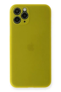 Apple iPhone 11 Pro Max Kılıf PP Ultra İnce Kapak - Sarı