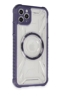 Apple iPhone 11 Pro Max Kılıf Prag Magneticsafe Kapak - Derin Mor