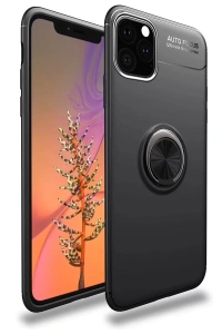 Apple iPhone 11 Pro Max Kılıf Range Yüzüklü Silikon - Siyah