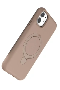 Apple iPhone 11 Regal Magsafe Standlı Kapak - Çöl Titanyum