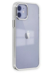 Apple iPhone 12 Kılıf Element Silikon - Gümüş