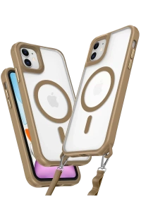 Apple iPhone 12 Kılıf Enka Magsafe Silikon Kılıf - Desert
