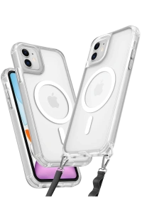 Apple iPhone 12 Kılıf Enka Magsafe Silikon Kılıf - Şeffaf