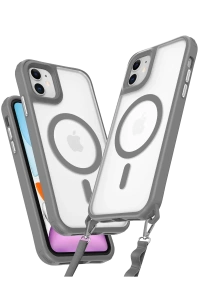 Apple iPhone 12 Kılıf Enka Magsafe Silikon Kılıf - Titan Gri