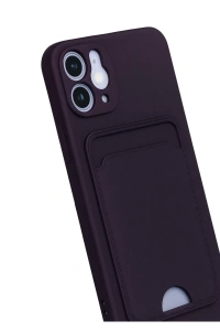 Apple iPhone 12 Kılıf Kelvin Kartvizitli Silikon - Derin Mor