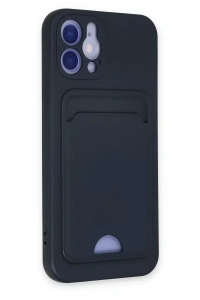 Apple iPhone 12 Kılıf Kelvin Kartvizitli Silikon - Lacivert