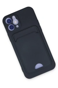 Apple iPhone 12 Kılıf Kelvin Kartvizitli Silikon - Lacivert