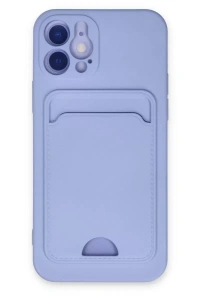 Apple iPhone 12 Kılıf Kelvin Kartvizitli Silikon - Lila