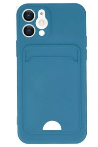 Apple iPhone 12 Kılıf Kelvin Kartvizitli Silikon - Mavi