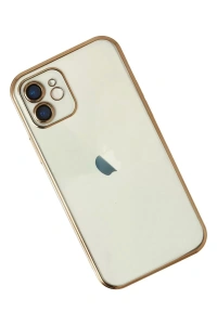 Apple iPhone 12 Kılıf Lensli Silikon - Gold