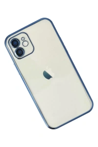 Apple iPhone 12 Kılıf Lensli Silikon - Lacivert