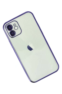 Apple iPhone 12 Kılıf Lensli Silikon - Mor