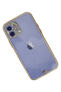Apple iPhone 12 Kılıf Liva Taşlı Silikon - Beyaz
