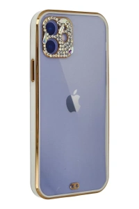 Apple iPhone 12 Kılıf Liva Taşlı Silikon - Beyaz