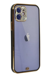 Apple iPhone 12 Kılıf Liva Taşlı Silikon - Siyah
