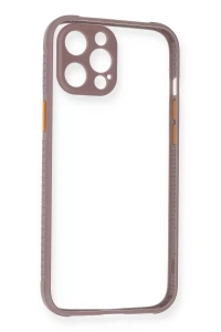 Apple iPhone 12 Kılıf Miami Şeffaf Silikon - Açık Mor