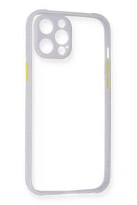 Apple iPhone 12 Kılıf Miami Şeffaf Silikon - Lila