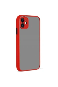 Apple iPhone 12 Kılıf Montreal Silikon Kapak - Kırmızı