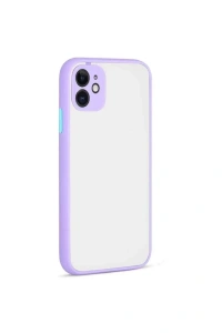 Apple iPhone 12 Kılıf Montreal Silikon Kapak - Mor