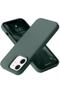 Apple iPhone 12 Kılıf Nano içi Kadife Silikon - Koyu Yeşil
