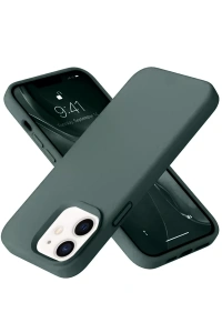 Apple iPhone 12 Kılıf Nano içi Kadife Silikon - Koyu Yeşil