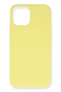 Apple iPhone 12 Kılıf Nano içi Kadife Silikon- Sarı