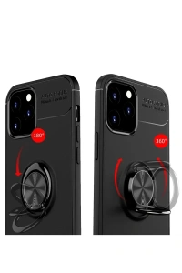 Apple iPhone 12 Kılıf Range Yüzüklü Silikon - Kırmızı