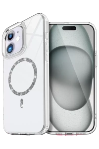 Apple iPhone 12 Live Diamond Magsafe Kapak - Şeffaf