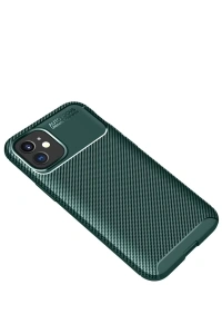Apple iPhone 12 Mini Kılıf Auto Focus Karbon Kapak - Yeşil