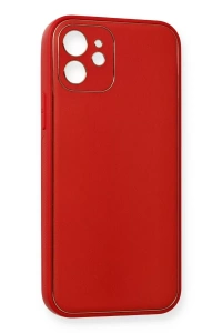 Apple iPhone 12 Mini Kılıf Coco Deri Silikon Kapak - Kırmızı