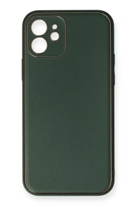 Apple iPhone 12 Mini Kılıf Coco Deri Silikon Kapak - Yeşil